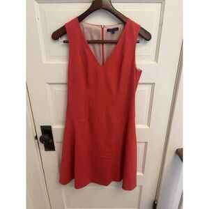 Strenesse Women's Pink Virgin Wool Sleeveless V-Neck A-Line Dress Lined Size 6‎